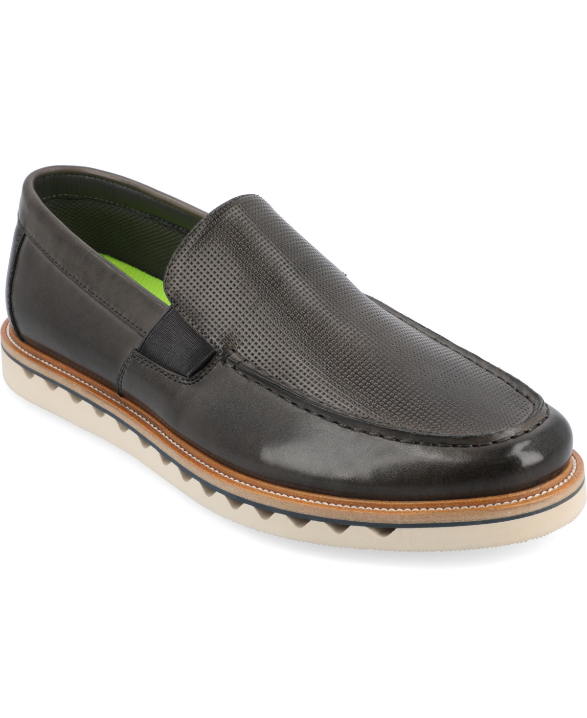 Shop Vance Co. Men's Dallas Tru Comfort Foam Slip-on Loafers In Gray