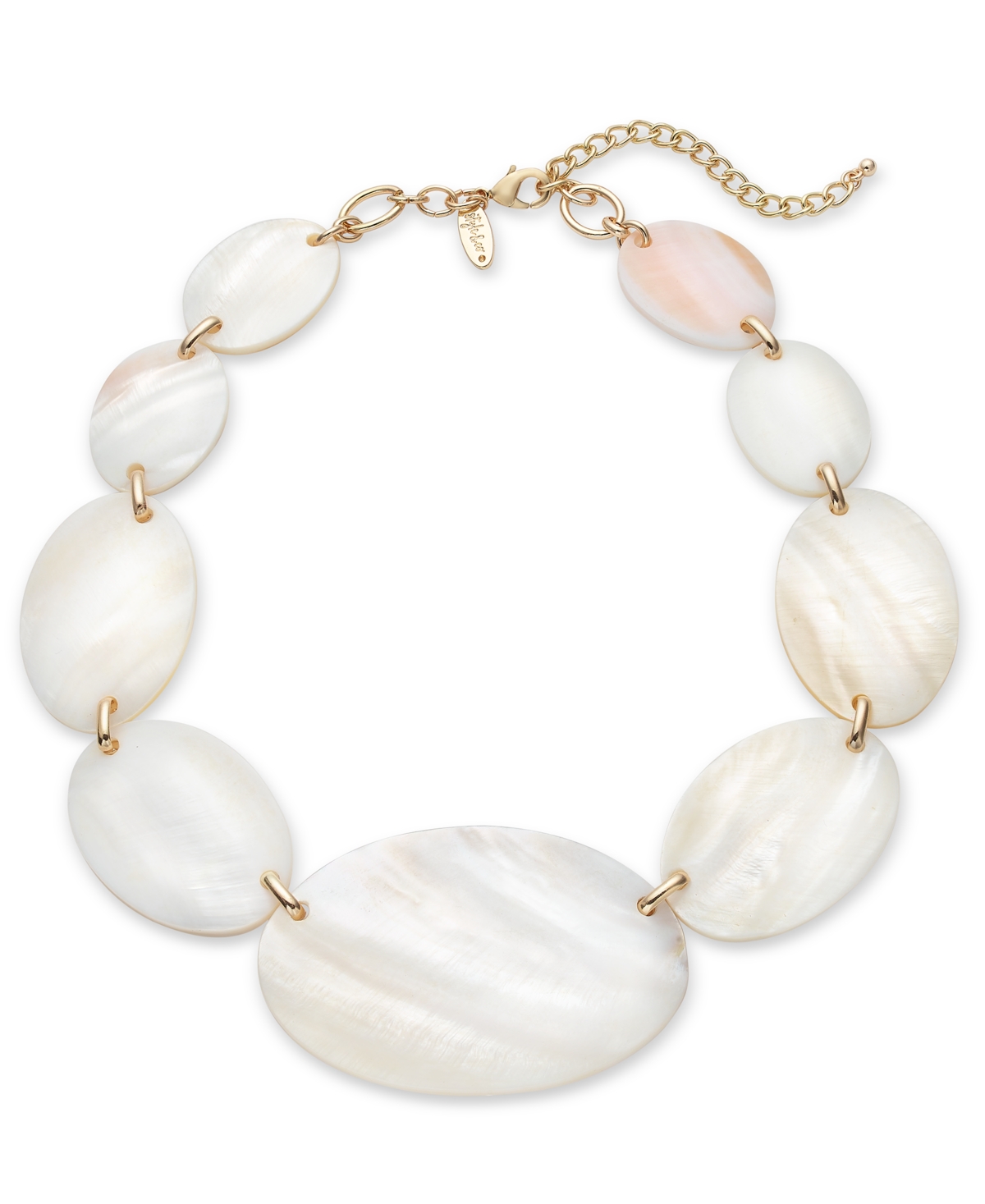Shop Style & Co Gold-tone Rivershell Statement Necklace, 18-1/2" + 3" Extender, Created For Macy's In White