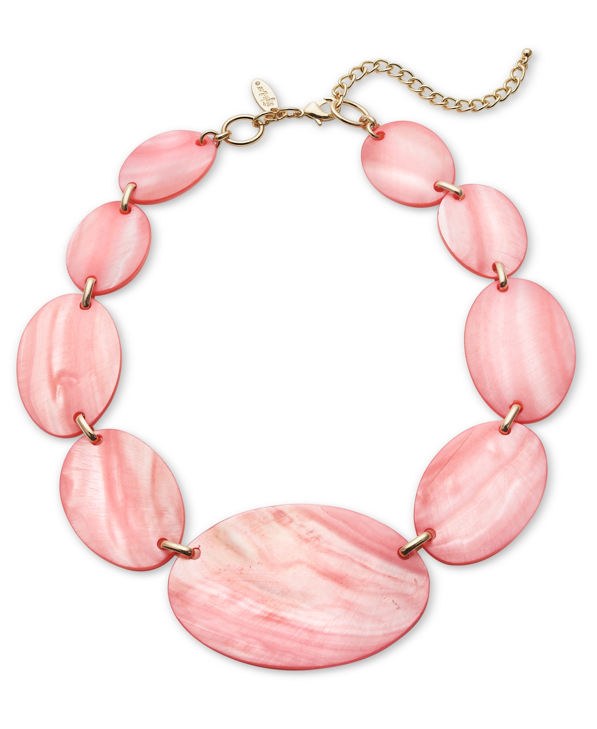 Shop Style & Co Gold-tone Rivershell Statement Necklace, 18-1/2" + 3" Extender, Created For Macy's In Coral