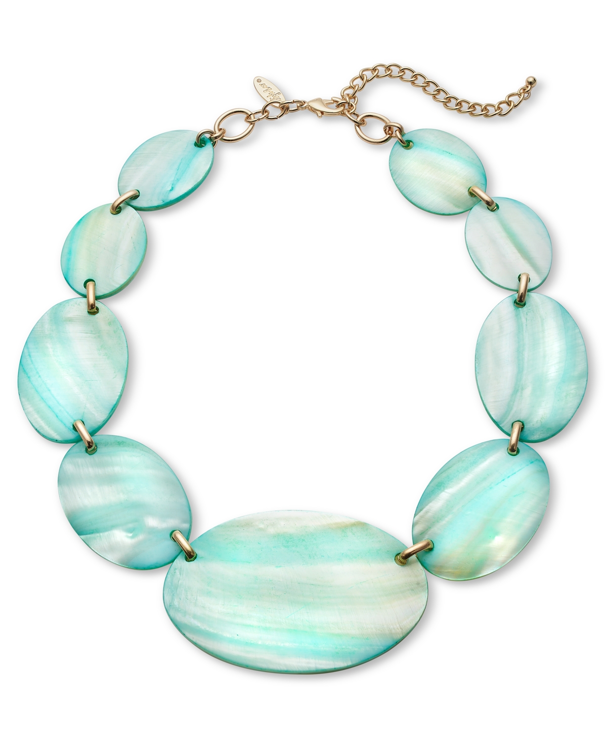 Shop Style & Co Gold-tone Rivershell Statement Necklace, 18-1/2" + 3" Extender, Created For Macy's In Green