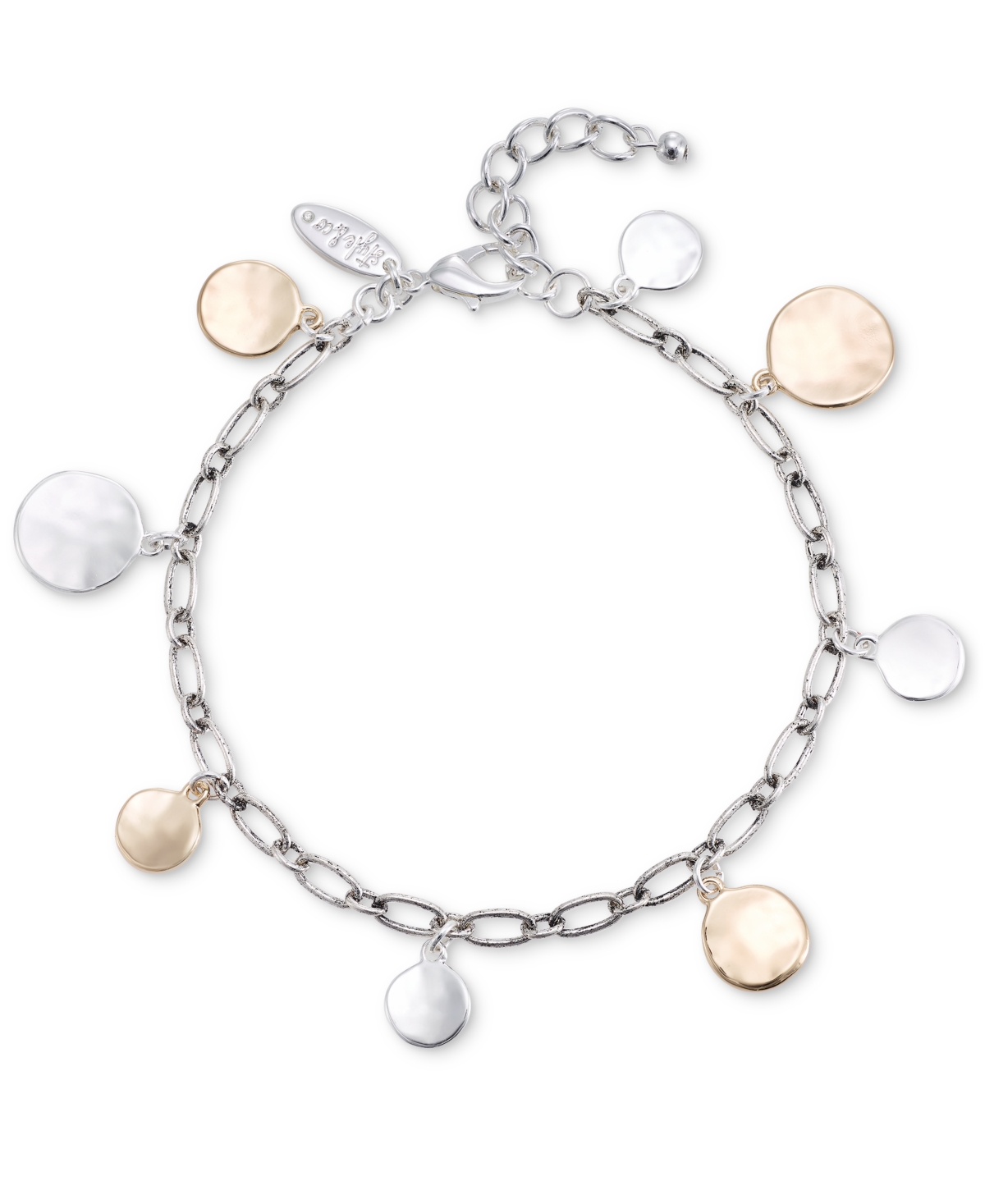 Two-Tone Hammered Disc Ankle Bracelet, Created for Macy's - Two Tone