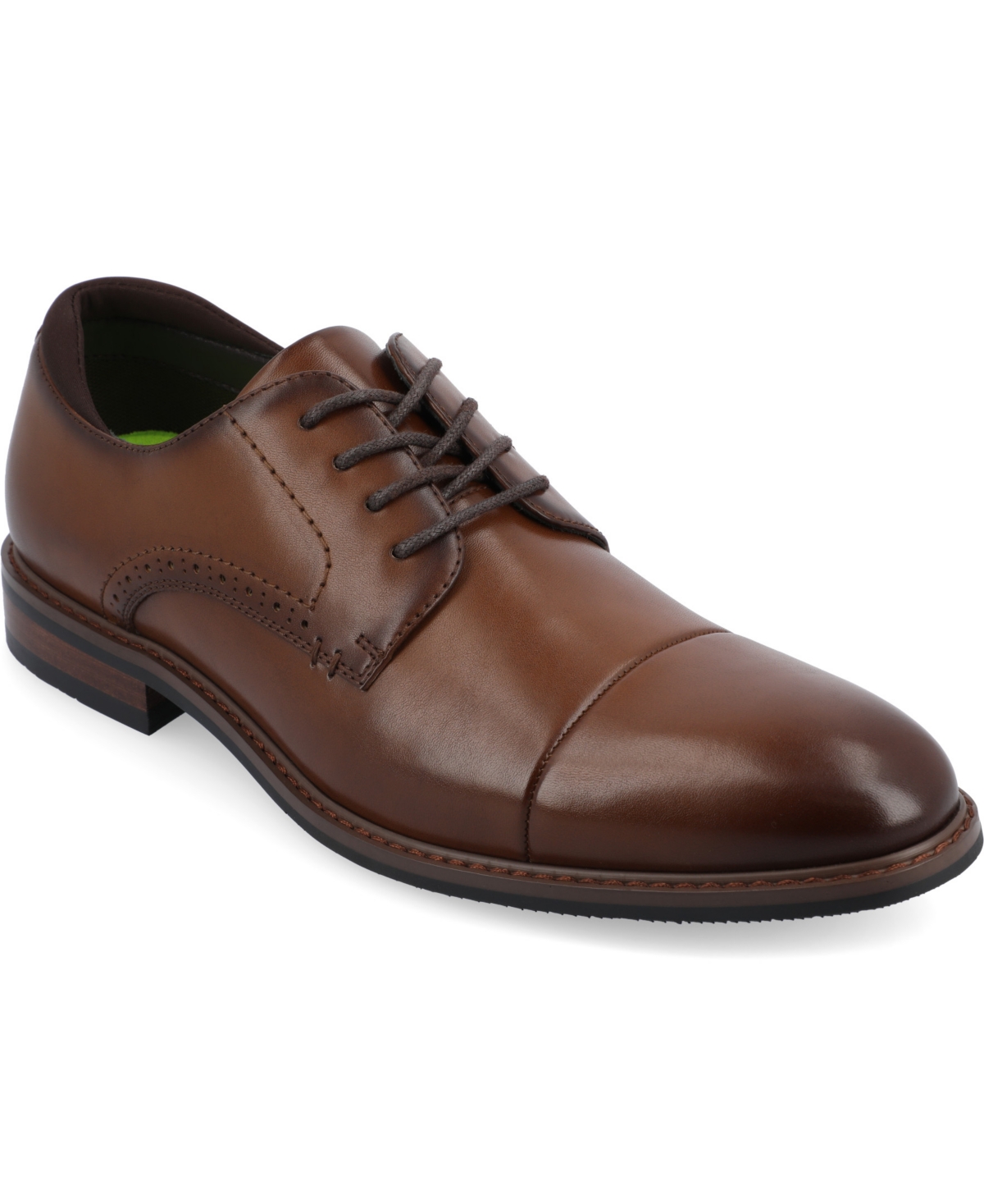 Vance Co. Men's Maning Tru Comfort Foam Cap Toe Lace-up Derby Shoes In Brown