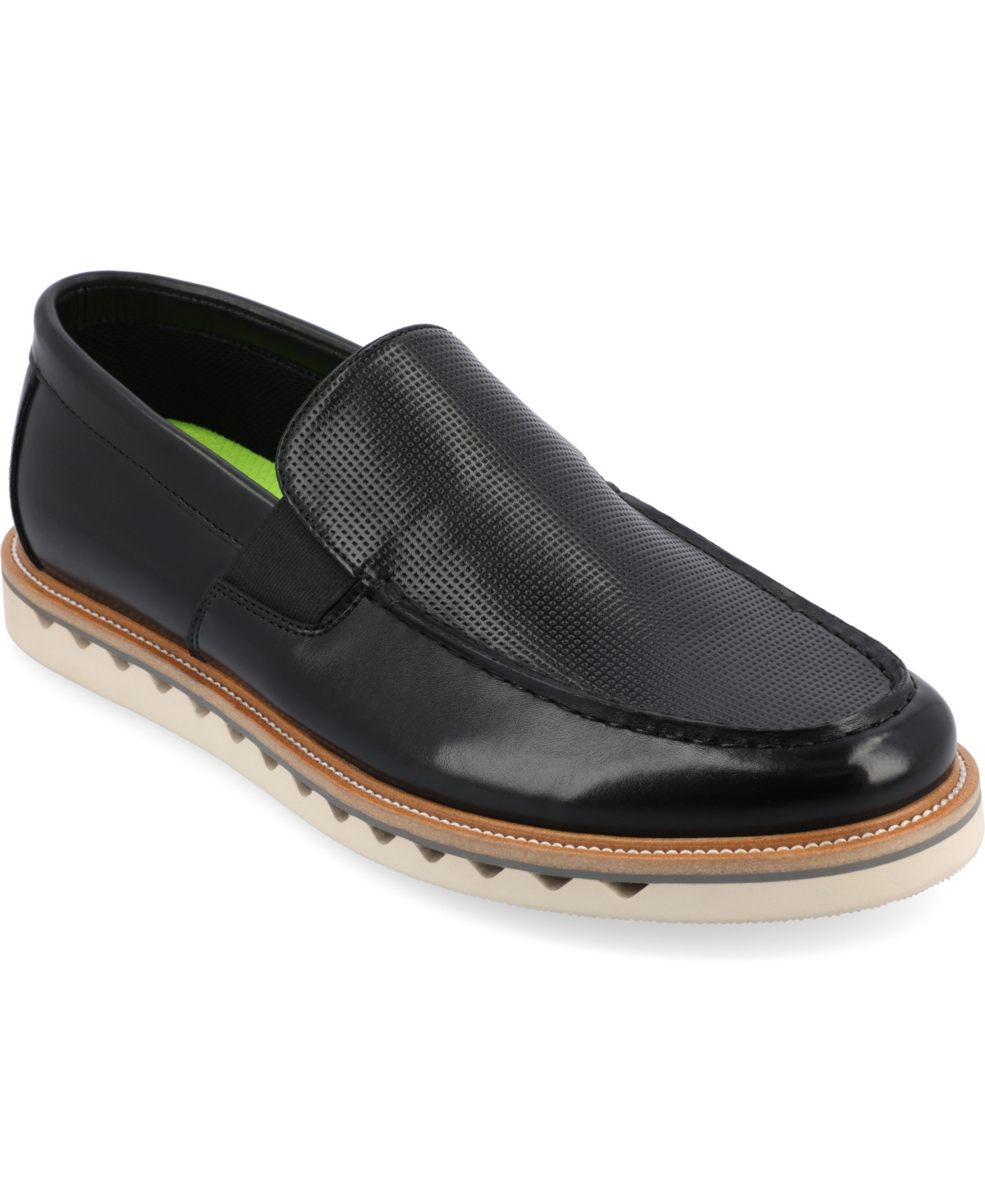 Shop Vance Co. Men's Dallas Tru Comfort Foam Slip-on Loafers In Black
