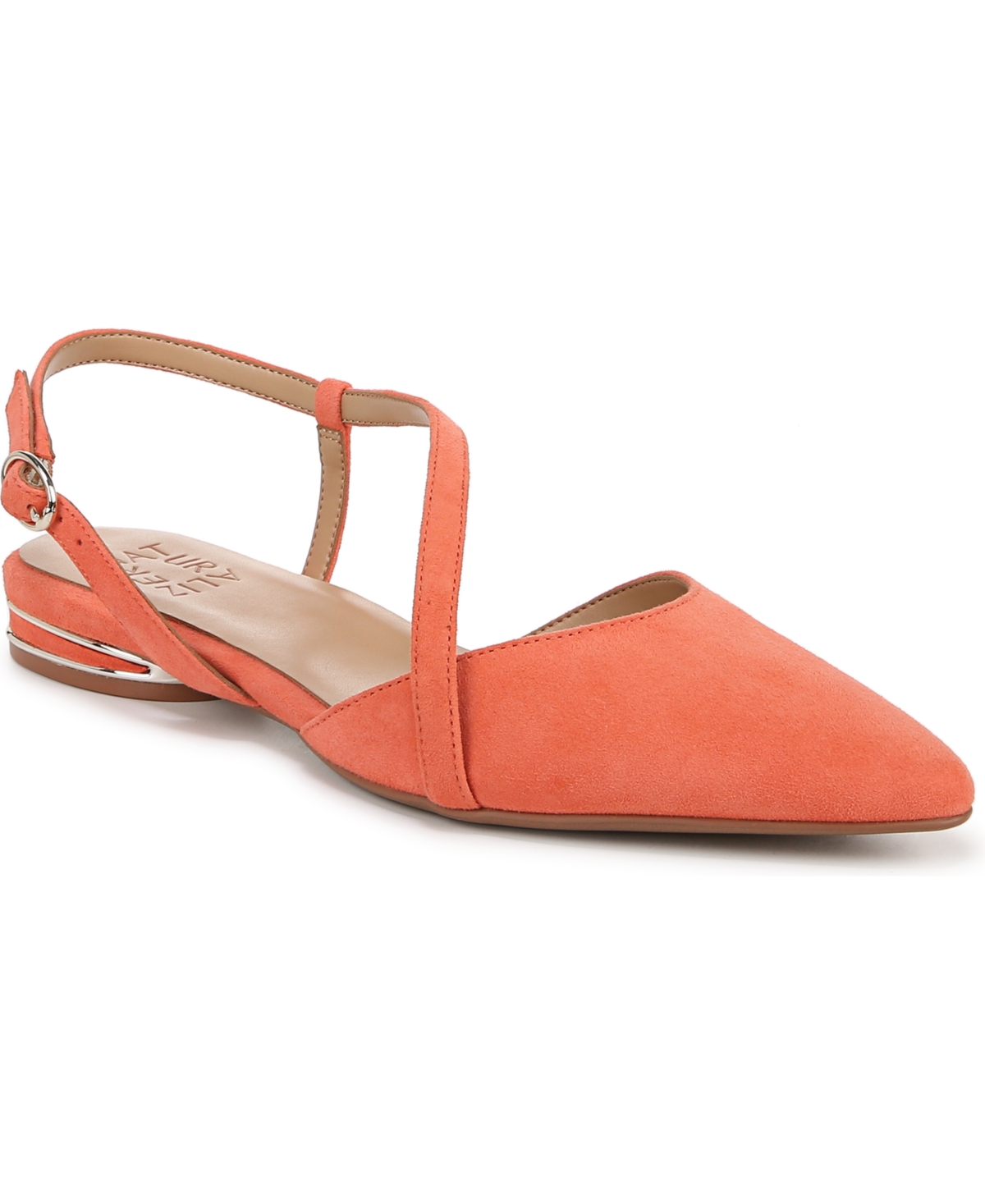 Naturalizer Hawaii Slingback Flats In Apricot Blush Suede