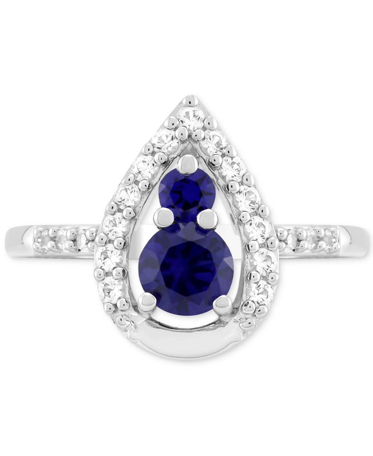 Lab-Grown Blue(3/4 ct. t.w.) & Lab-Grown White(1/3 ct. t.w.) Ring in Sterling Silver (Also in Amethyst) - Sapphire