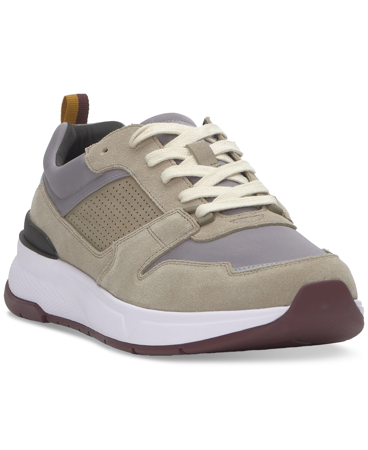 Shop Vince Camuto Men's Gavyn Lace-up Sneakers In Sand Coconut Grey