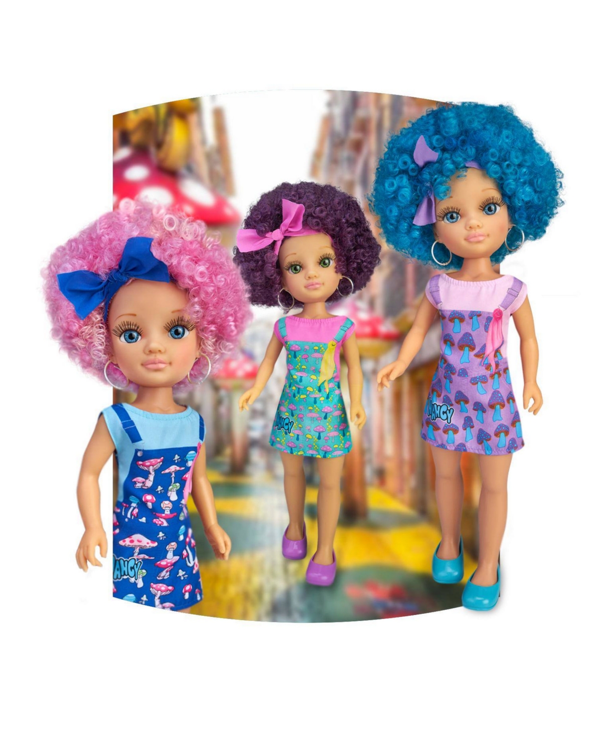 NANCY CURLY POWER FASHION DOLL WITH PINK HAIR 