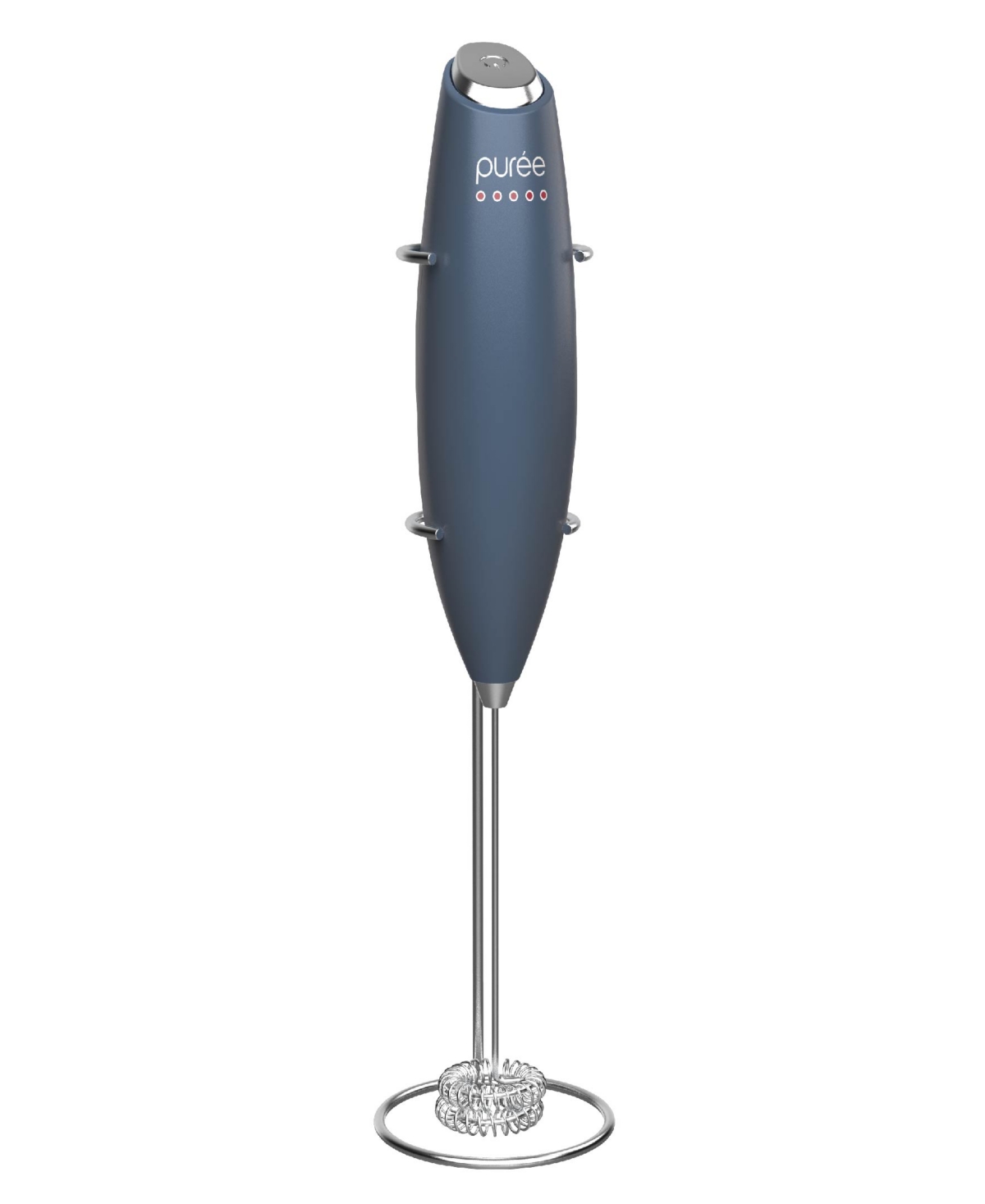 Tzumi Puree Milk Frother, Battery-powered Handheld Milk Frother Wand In Blue