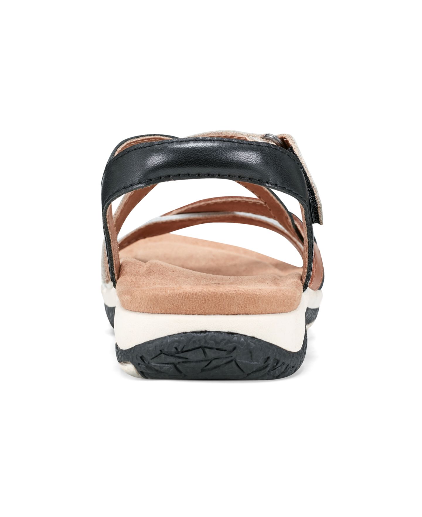 Женские сандалии Earth Sterling Strappy Flat Sport Sandals, цвет: Коньячный / Чёрный разноцветный кожаный — фото 3