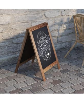 Burke 48"X24" Rustic Vintage like Double-Sided Folding Magnetic Chalkboard With 8 Chalk Markers, 10 Chalkboard Stencils And 2 Rustic Magnets Set