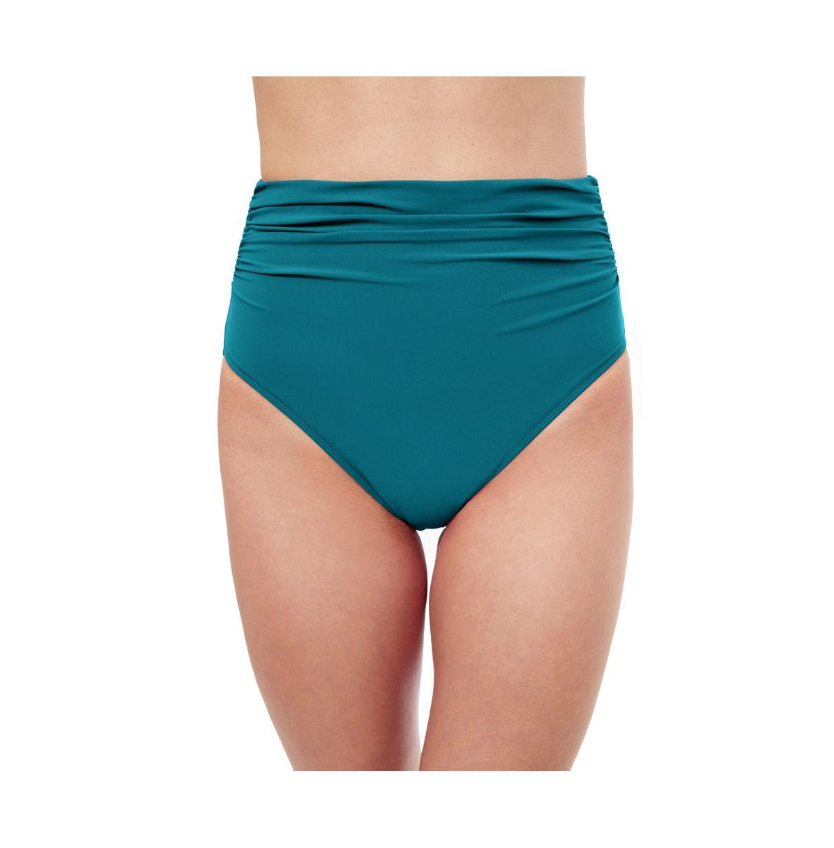 Profile by Gottex Women's Unchain My Heart High Waist swim bottom with side shirring -teal