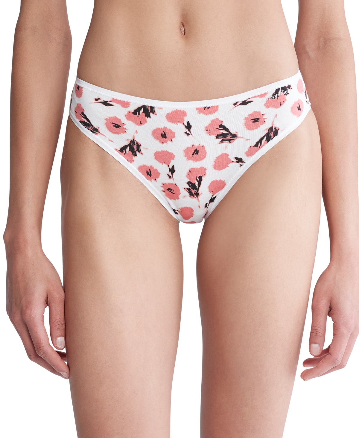 Calvin Klein Cotton Form Thong Underwear Qd3643 In Falling Flowers