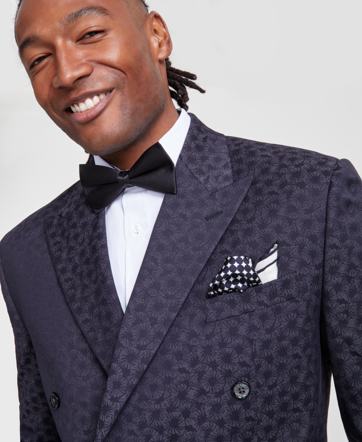 Tayion Collection Men's Classic-Fit Jacquard Dinner Jacket -grey