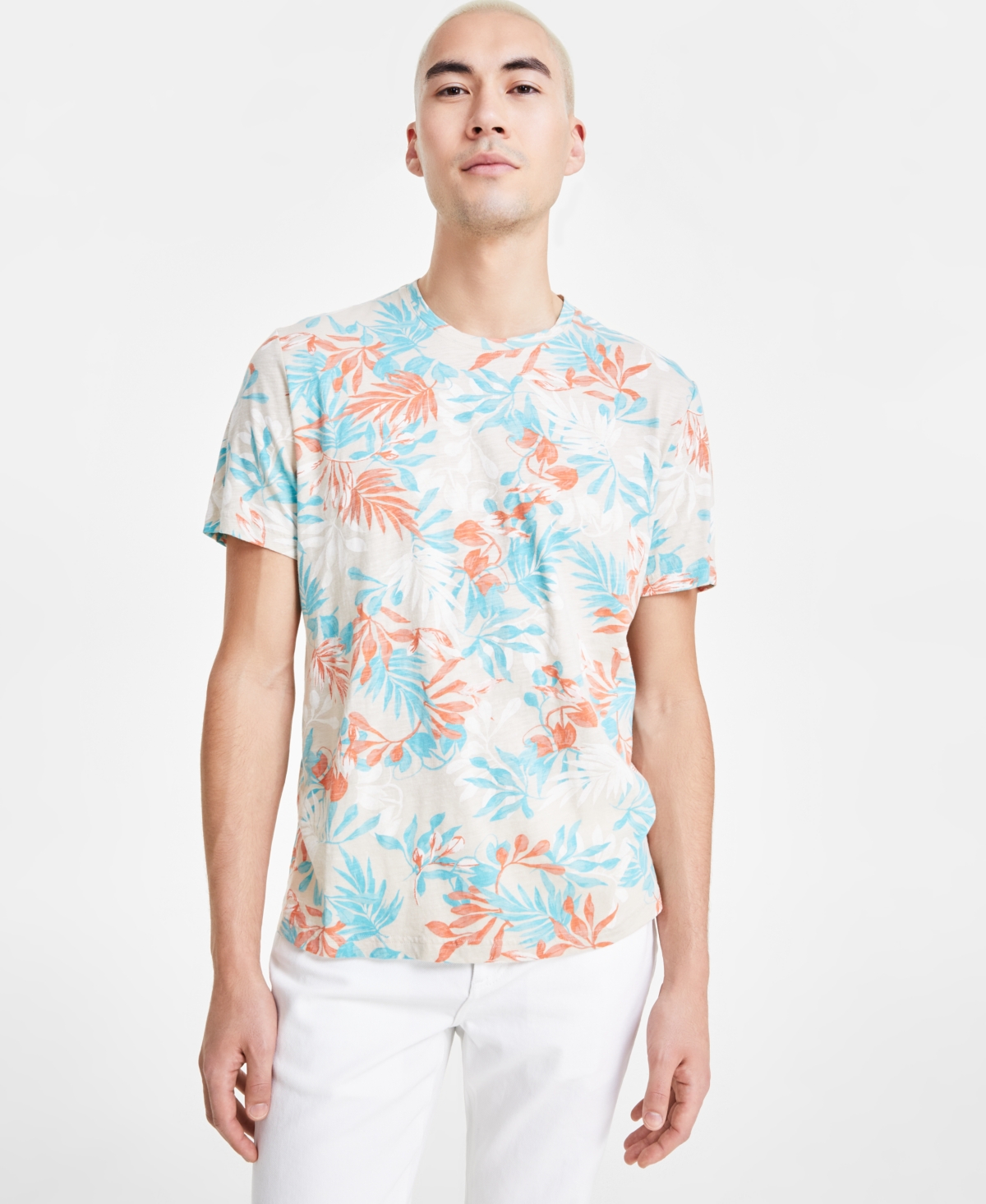 Men's Oasis Short Sleeve Crewneck T-Shirt, Created for Macy's - Neutral