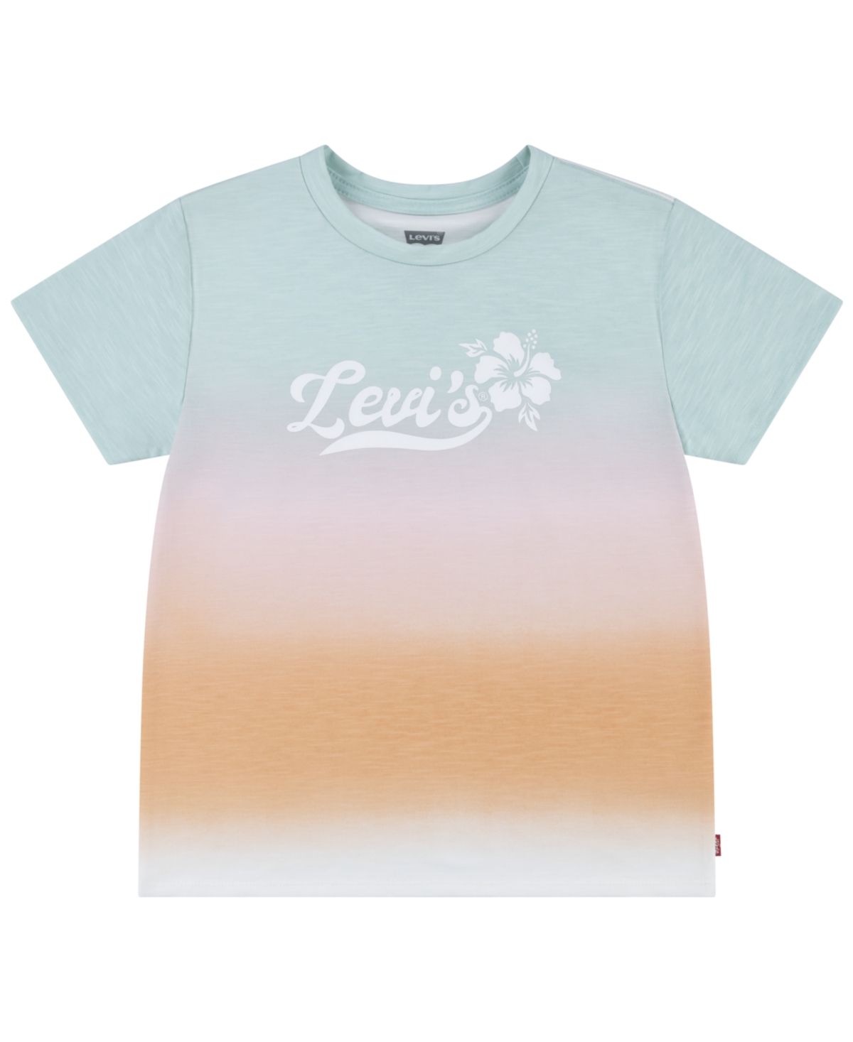 Levi's Kids' Little Girls Dye Effect Short Sleeve T-shirt In Bright White