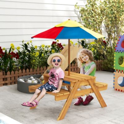3 in 1 Kids and Water Activity Table W/ Foldable Umbrella