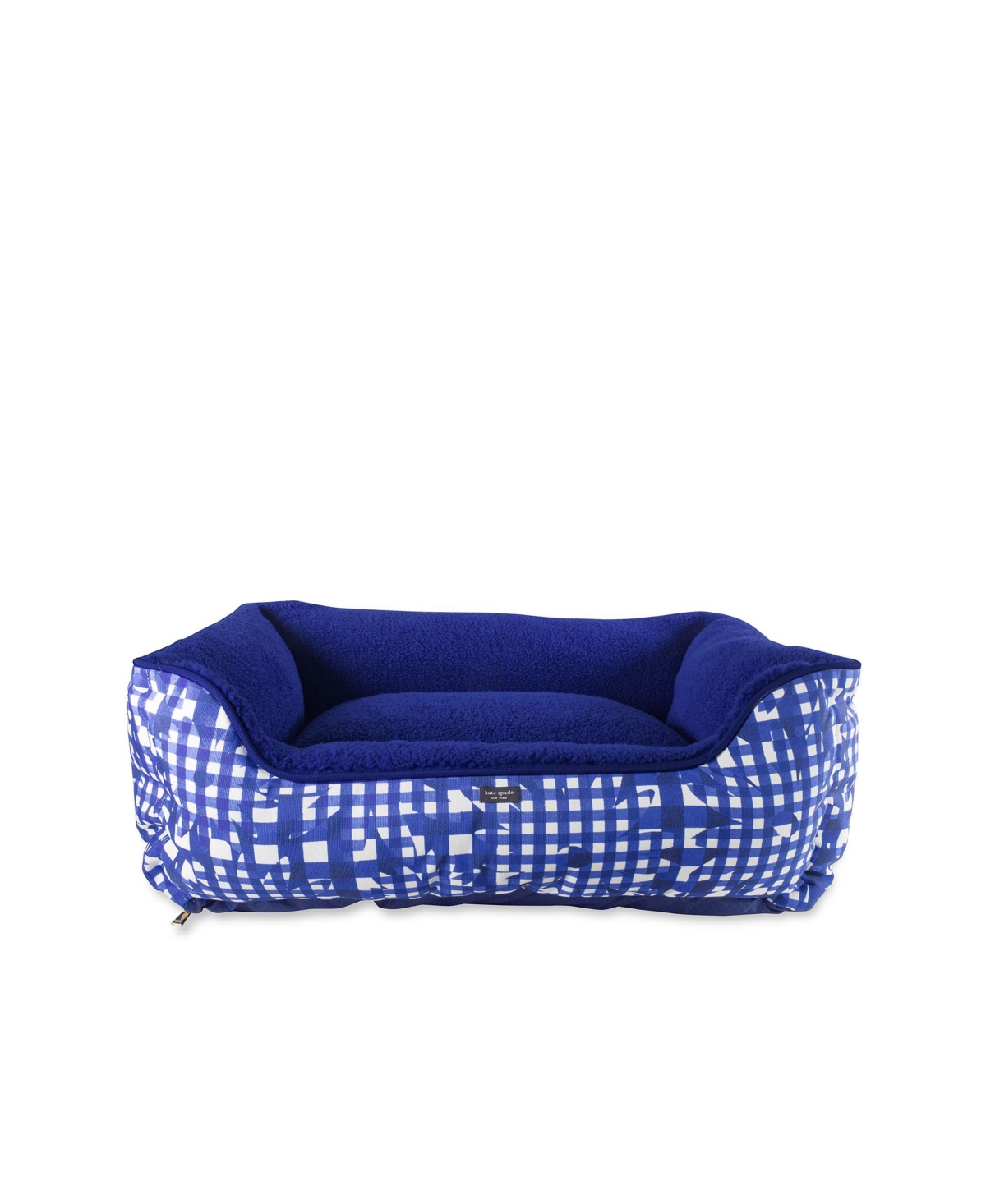 Pet Bed - Navy Daisy Gingham