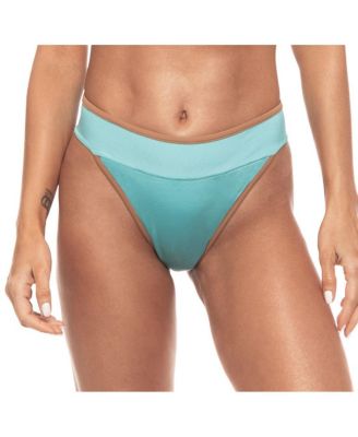 Women's Contrast Detail High Cut Banded Bikini Bottom