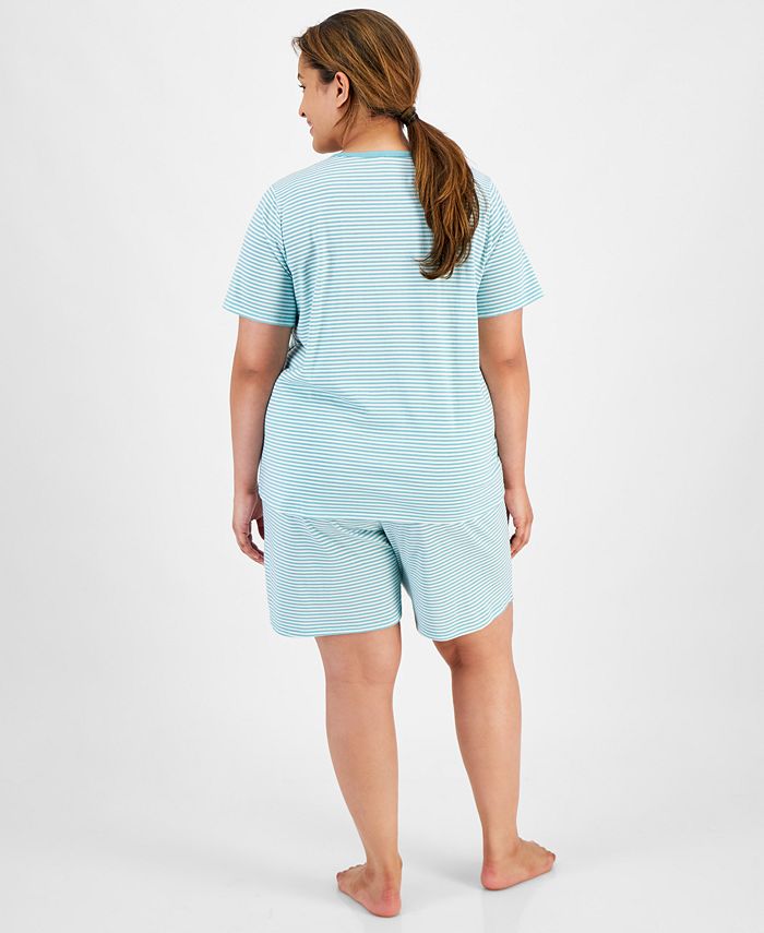 Charter Club Plus Size Cotton Bermuda Pajamas Set, Created for Macy's ...