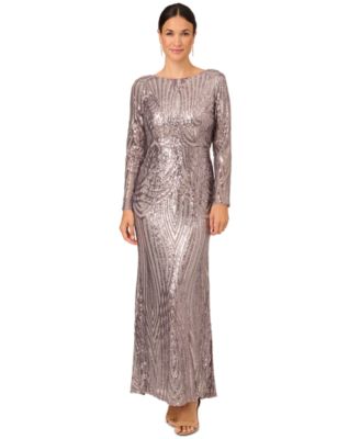 Long sleeve adrianna papell gowns hotsell