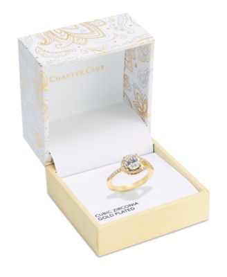 Charter Club Gold-Tone Cubic Zirconia Ring, Created for Macy's