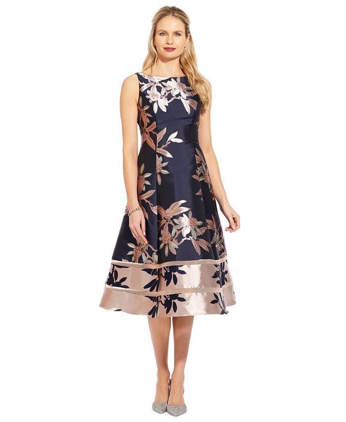 Adrianna Papell Jacquard A-Line Dress - Macy's