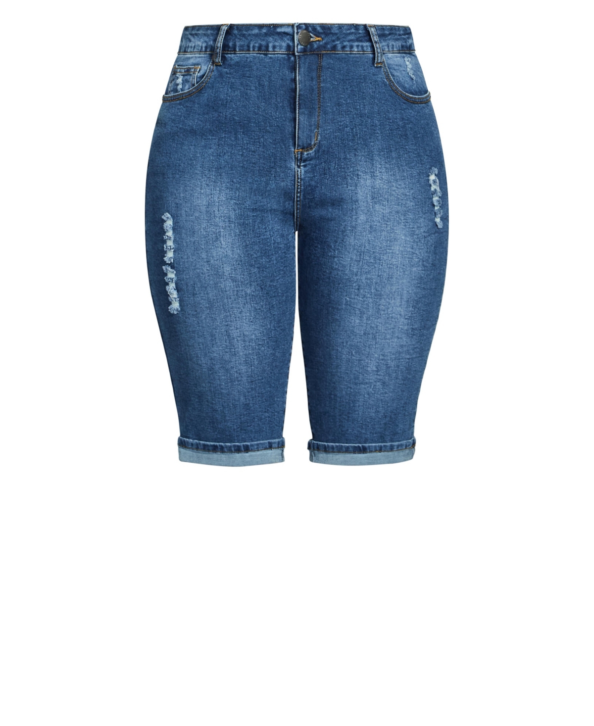 Plus Size Knee Turn Up Short