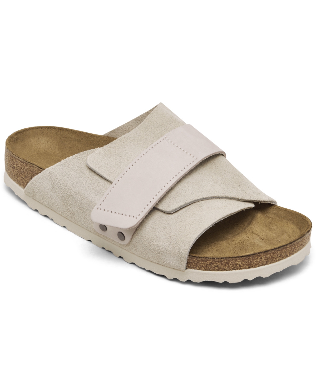 Birkenstock Women's Kyoto Nubuck Suede Leather Slide Sandals From Finish Line In Antique-like White