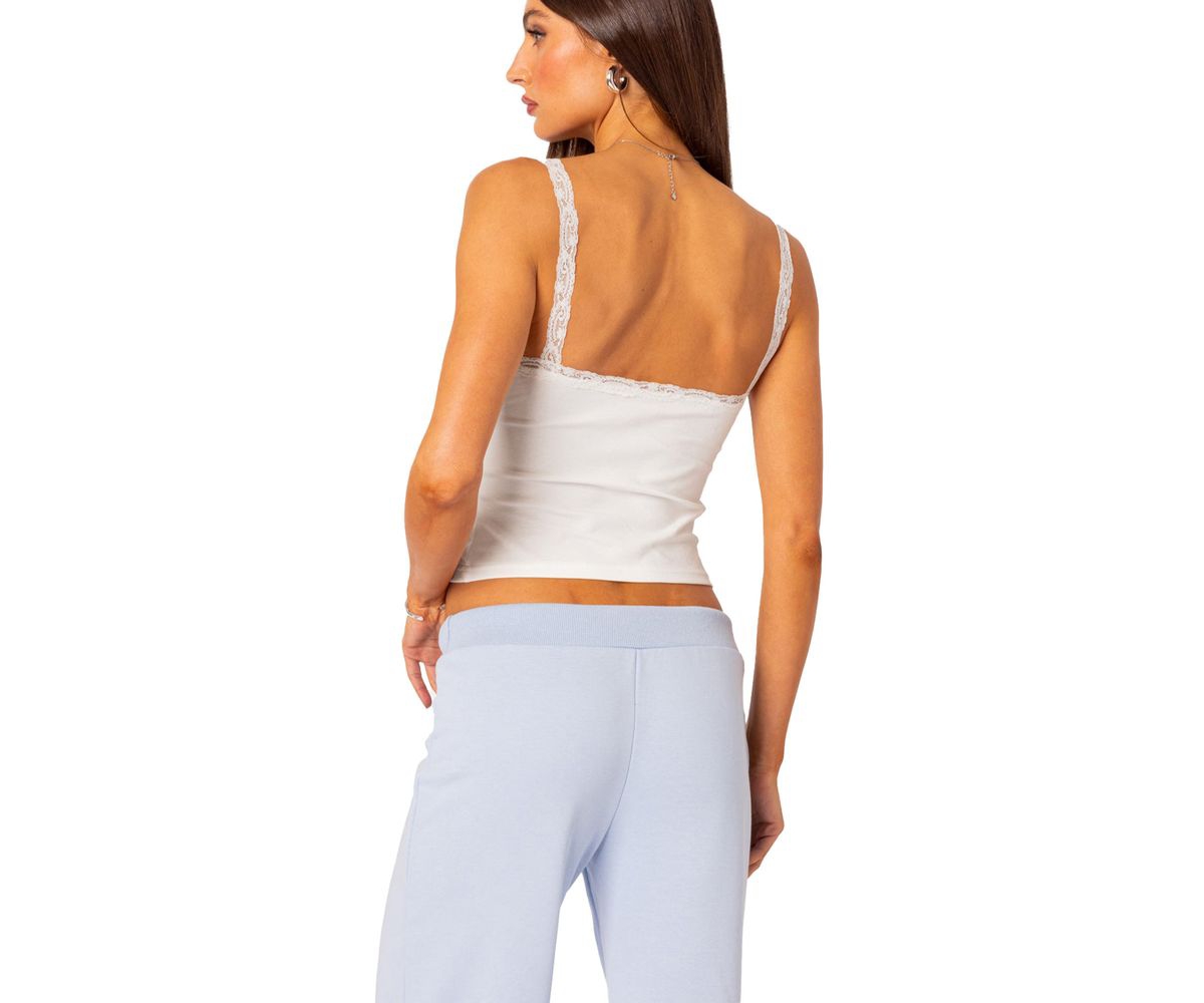 Edikted Women's Amilia Lace Trim Tank Top