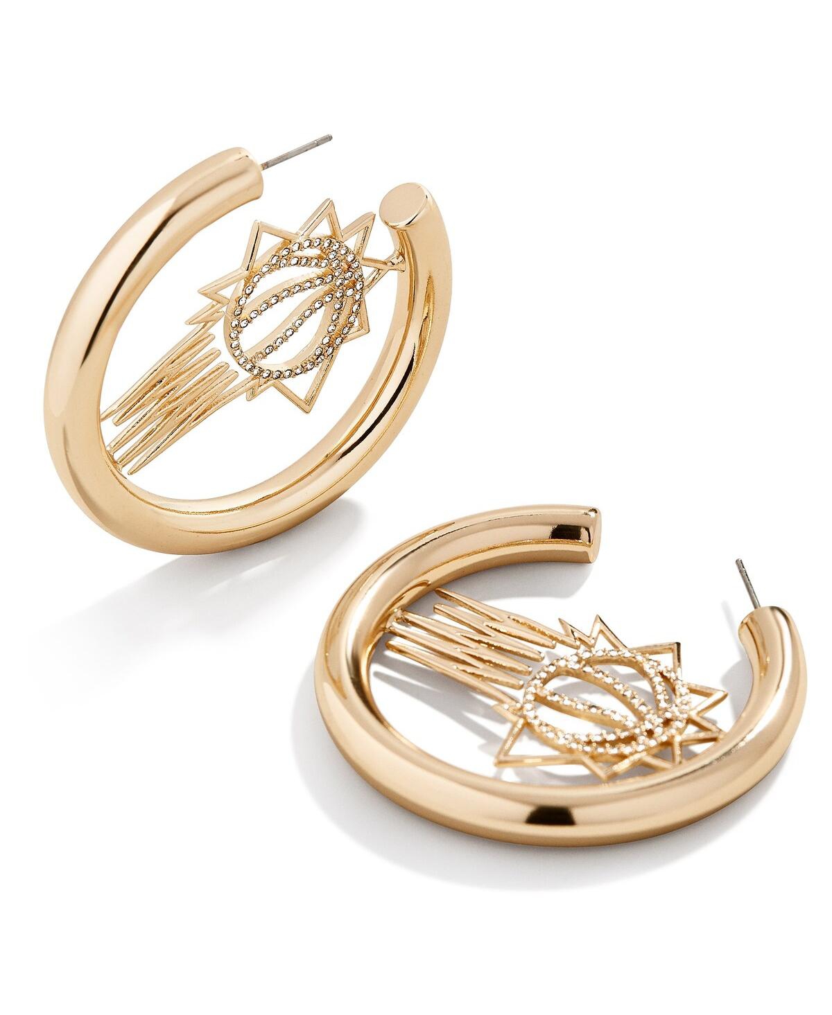 Shop Baublebar Women's  Phoenix Suns Logo Large Hoop Earrings In Gold