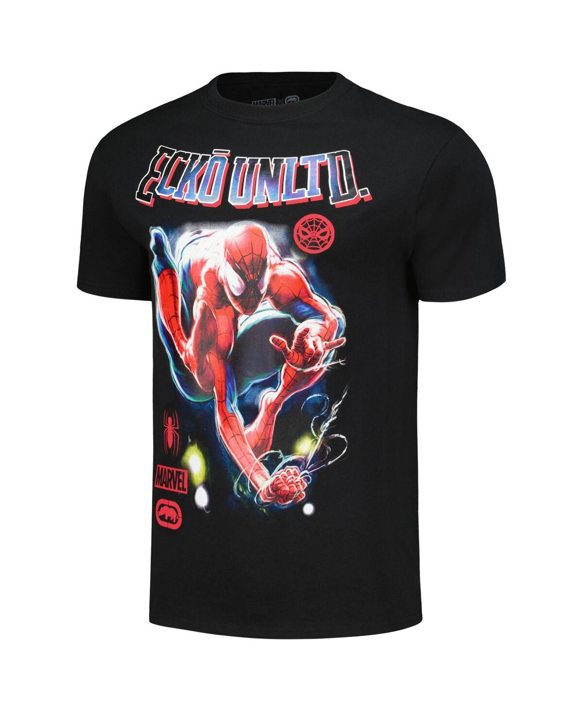 Shop Ecko Unltd Men's And Women's Ecko Unlimited Black Spider-man Sensational T-shirt