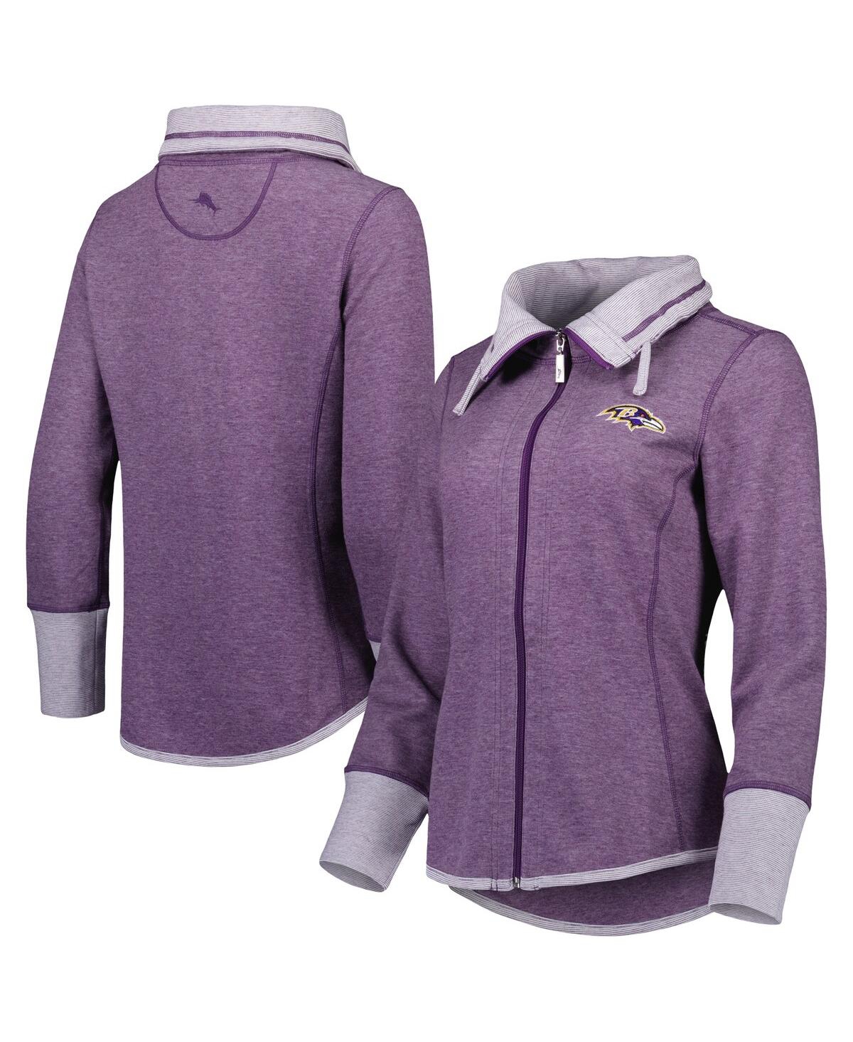 Tommy Bahama Women's  Heathered Purple Baltimore Ravens Sport Sun Fade Full-zip Sweatshirt