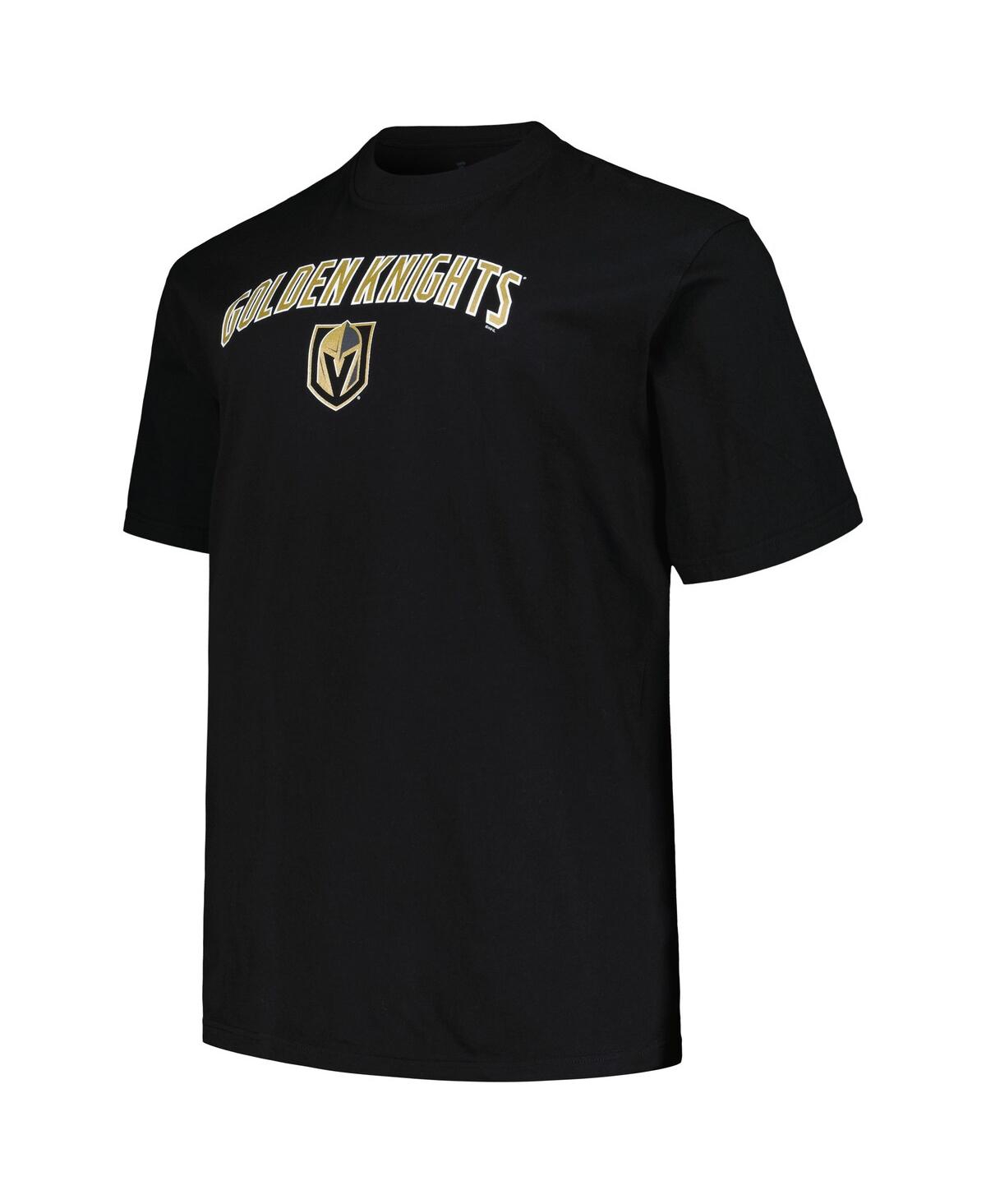 Shop Profile Men's  Black Vegas Golden Knights Big And Tall Arch Over Logo T-shirt