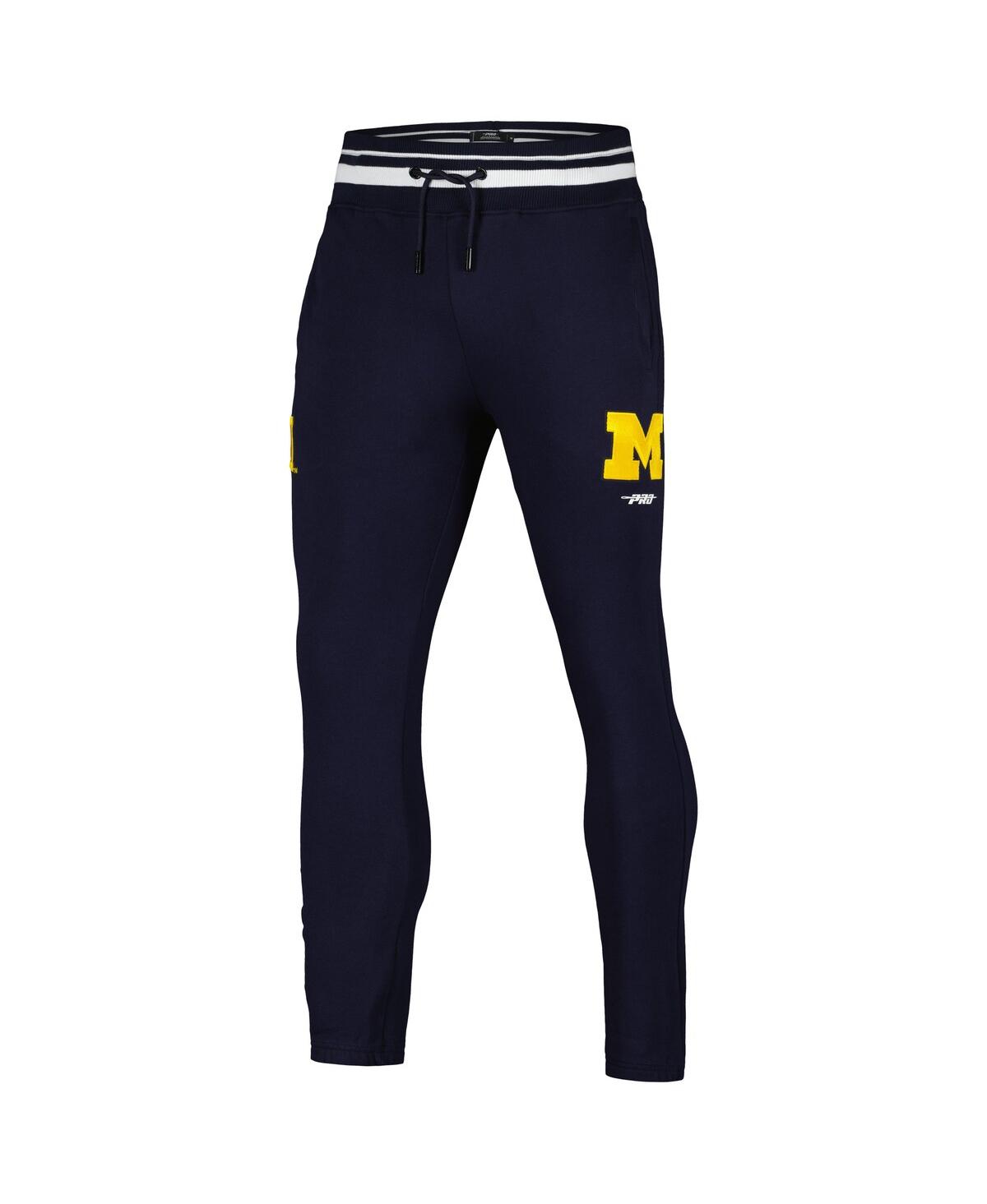 Shop Pro Standard Men's  Navy Michigan Wolverines Script Tail Fleece Sweatpants