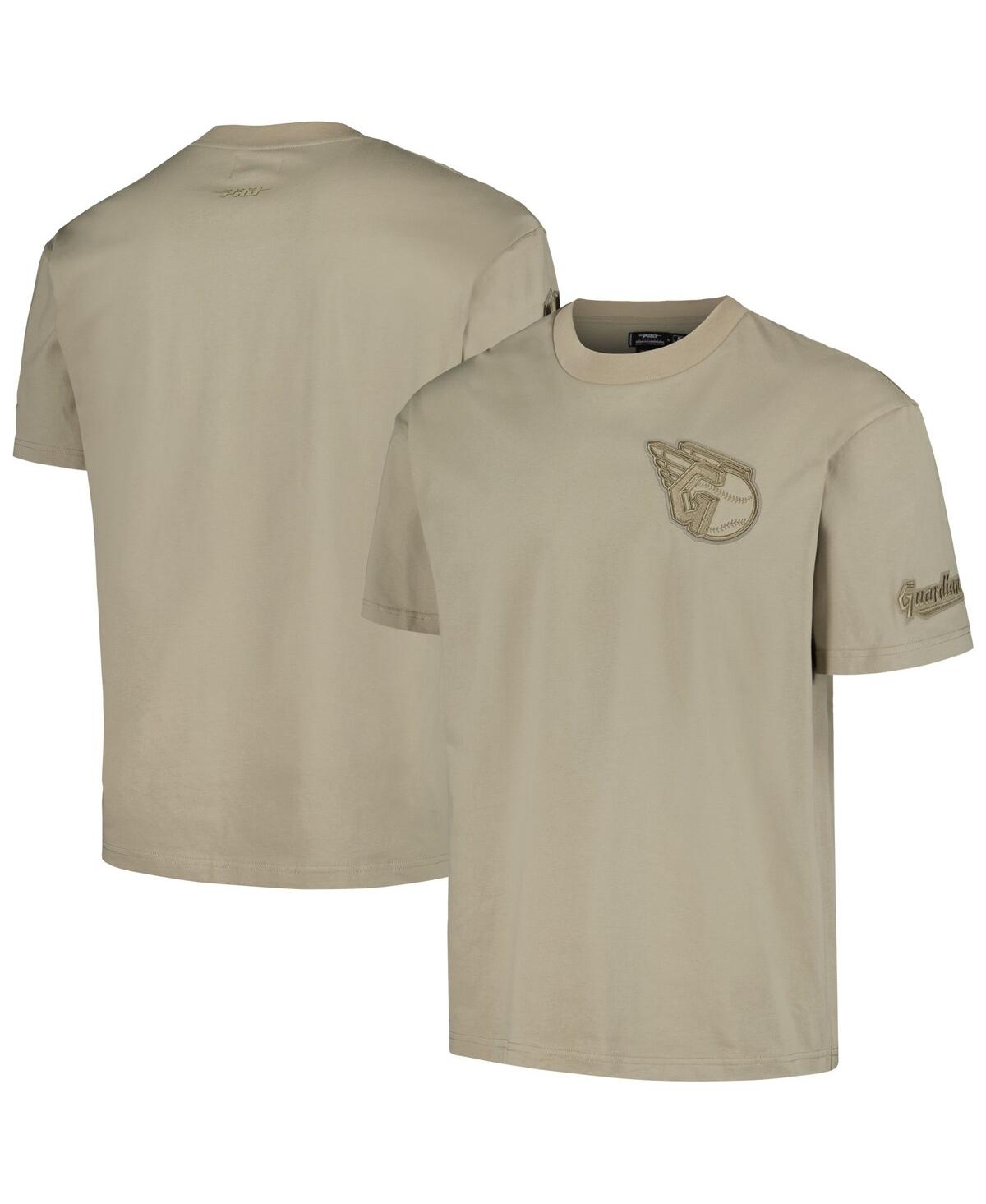 Men's Pro Standard Tan Cleveland Guardians Neutral Drop Shoulder T-shirt - Tan
