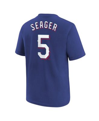 Big Boys Corey Seager Royal Texas Rangers Home Player Name and Number T-shirt