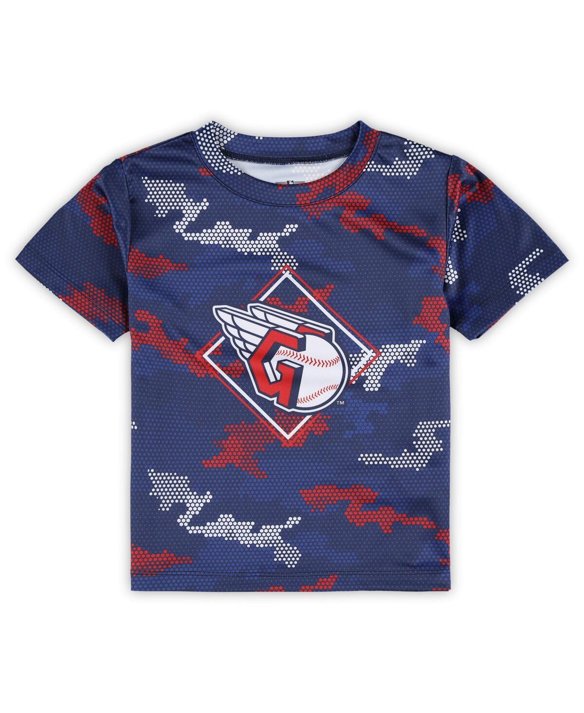 Outerstuff Toddler Boys And Girls Fanatics Navy Cleveland Guardians Field Ball T-shirt And Shorts Set In Navy