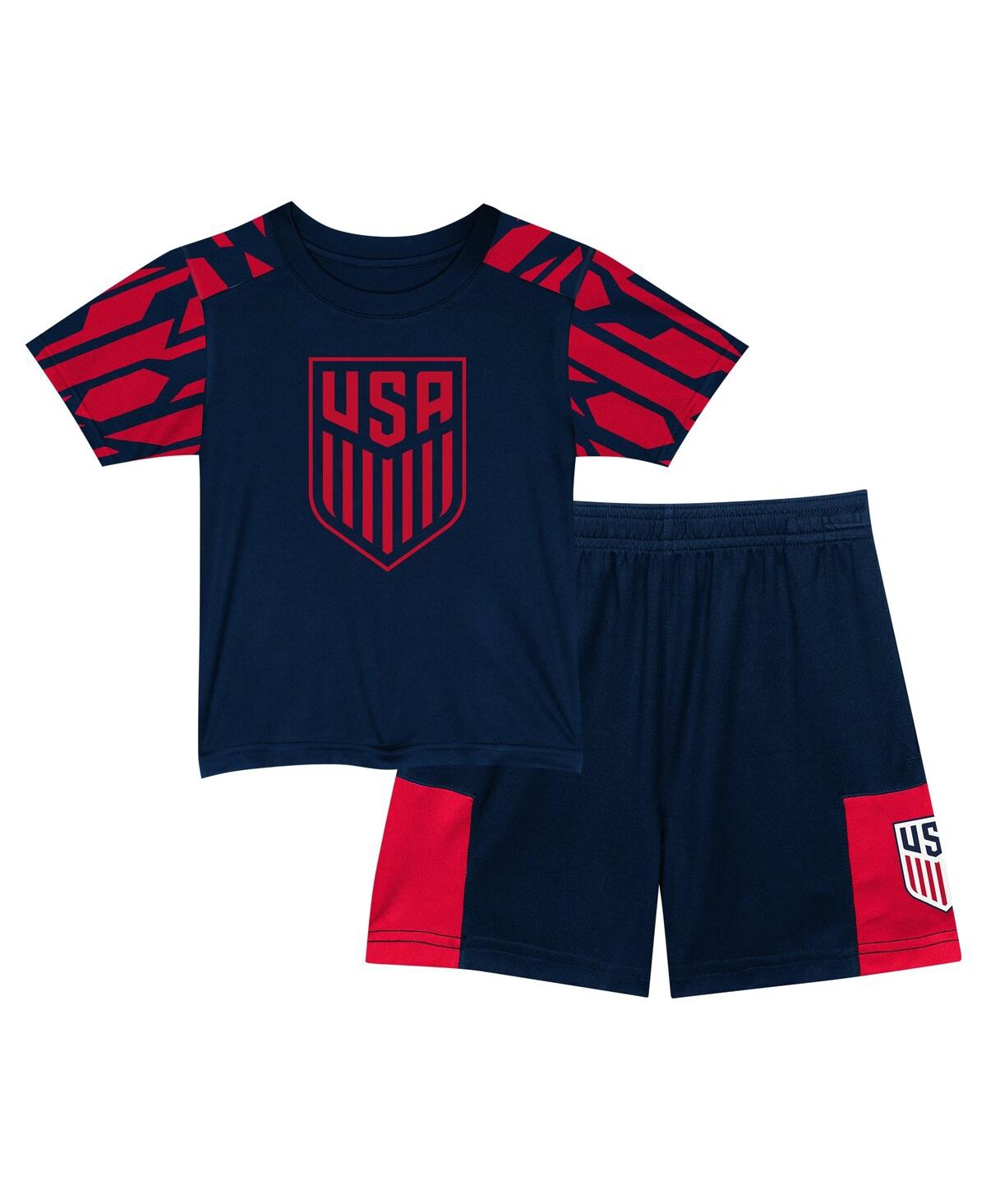 Outerstuff Babies' Toddler Boys And Girls Navy Usmnt Victory Pass T-shirt And Shorts Set