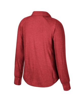 Women's Crimson Oklahoma Sooners Cressida Raglan Half-Snap Top