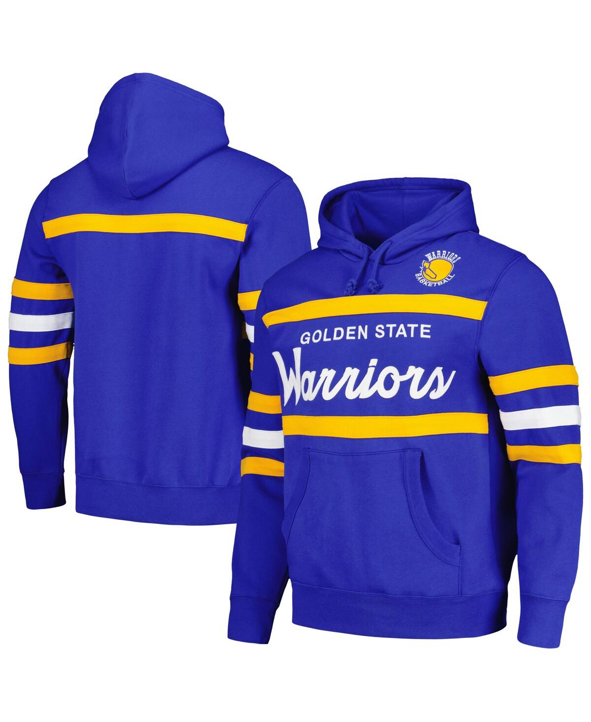 Men's Mitchell & Ness Royal Golden State Warriors Head Coach Pullover Hoodie - Royal
