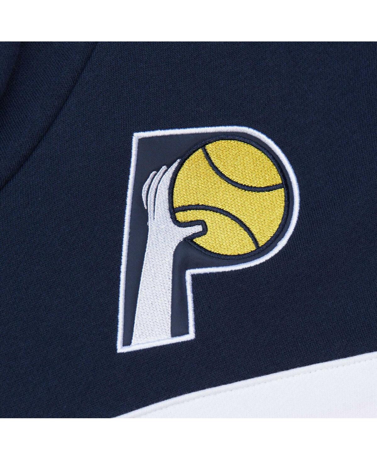 Shop Mitchell & Ness Men's  Navy, Gold Indiana Pacers Head Coach Pullover Hoodie In Navy,gold