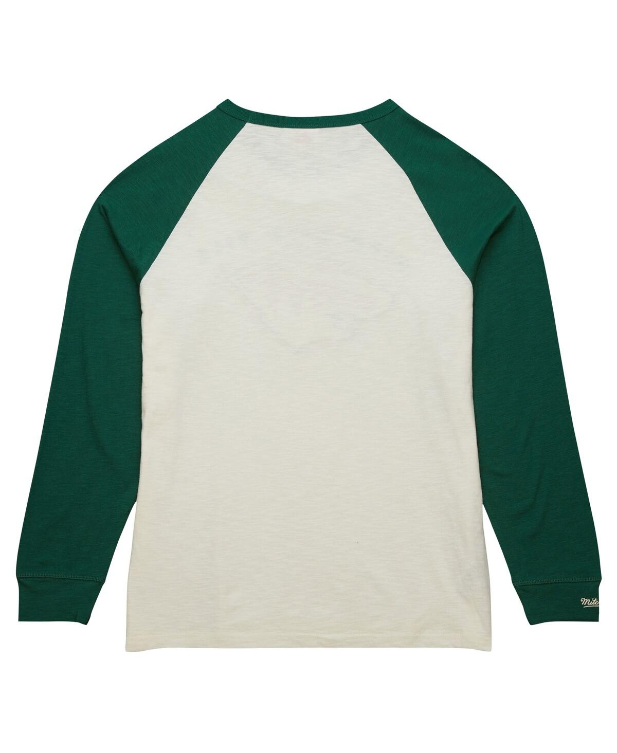 Men's Mitchell & NessMinnesota Wild Legendary Slub Vintage-Like Raglan Long Sleeve T-shirt - Cream