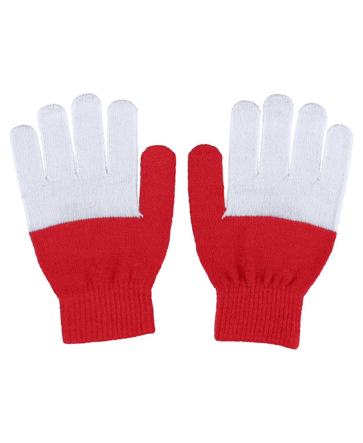 Shop Wear By Erin Andrews Women's  Chicago Blackhawks Color-block Gloves In Red,white