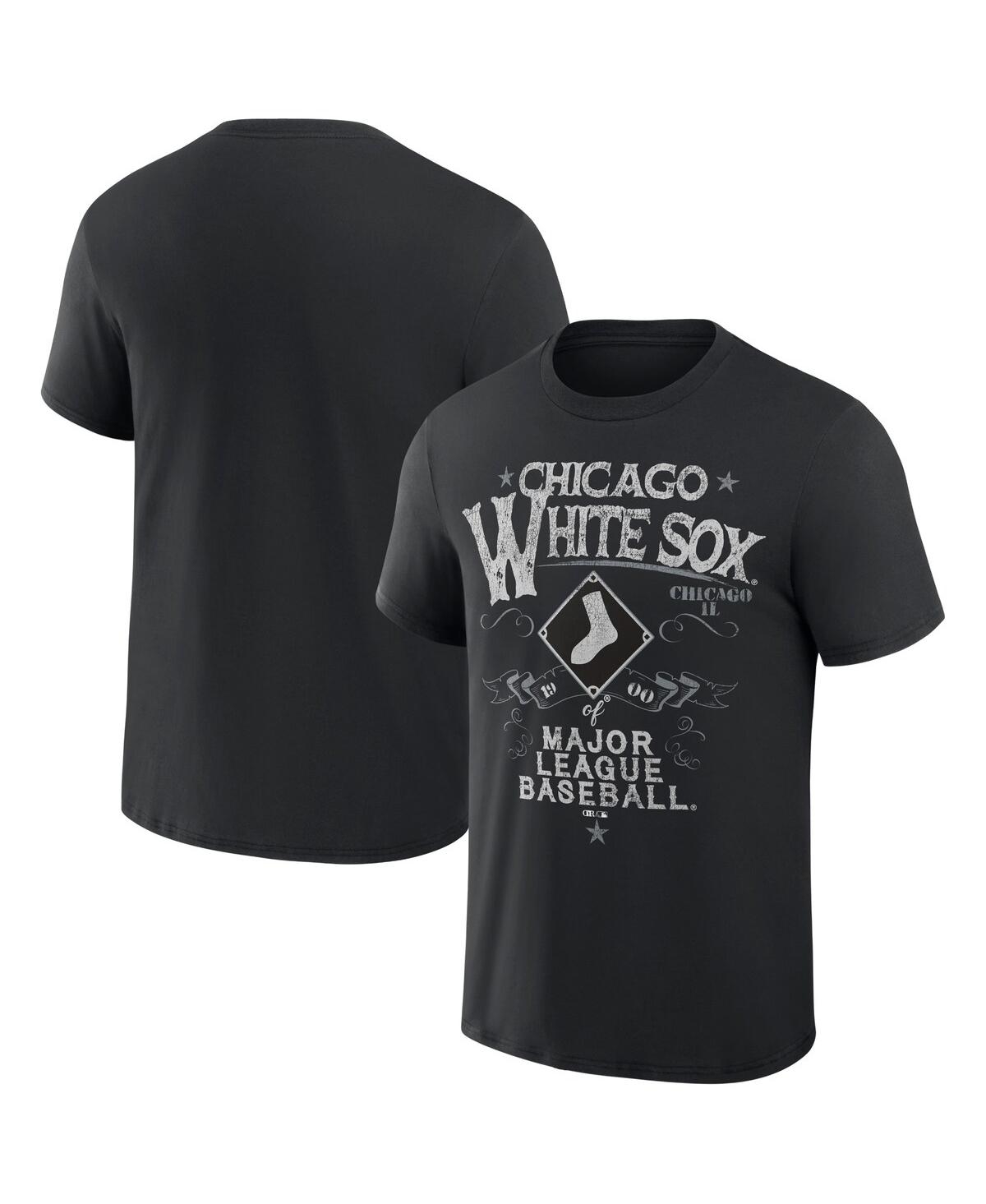 Fanatics Men's Darius Rucker Collection By  Black Distressed Chicago White Sox Beach Splatter T-shirt
