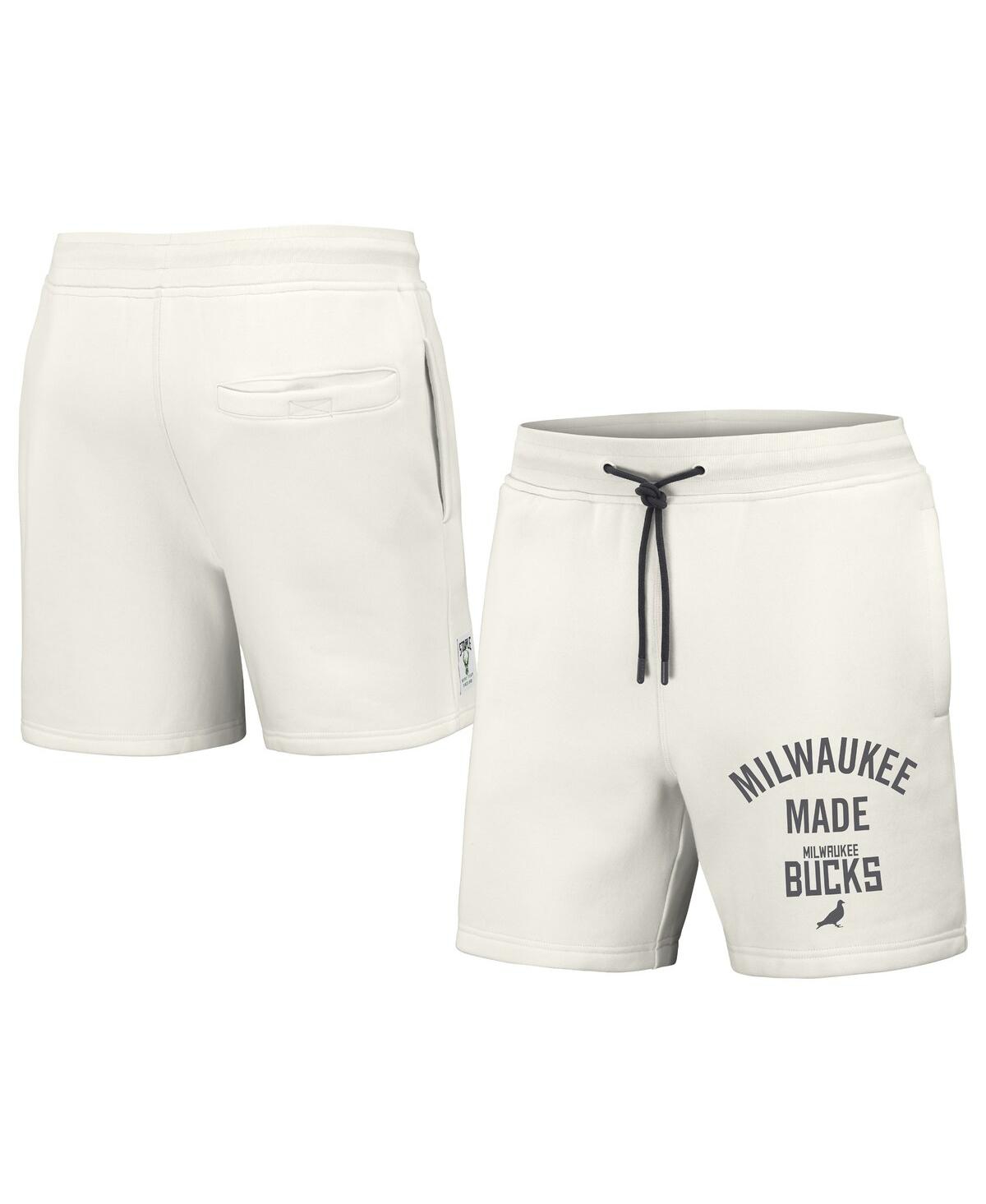 Men's Nba x Staple Cream Milwaukee Bucks Heavyweight Fleece Shorts - Cream