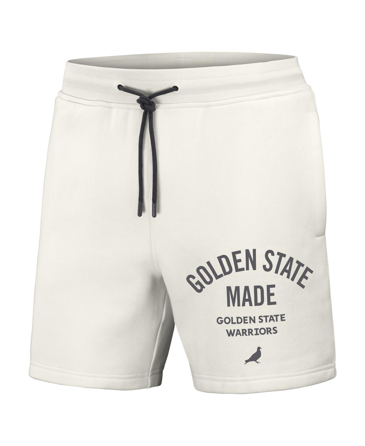 Shop Staple Men's Nba X  Cream Golden State Warriors Heavyweight Fleece Shorts