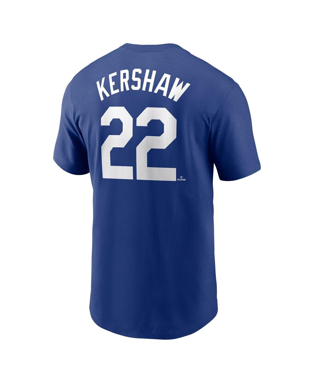 Shop Nike Men's  Clayton Kershaw Royal Los Angeles Dodgers Fuse Name And Number T-shirt