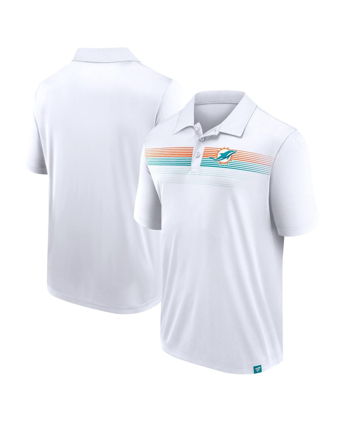 Shop Fanatics Men's  White Miami Dolphins Victory For Us Interlock Polo Shirt