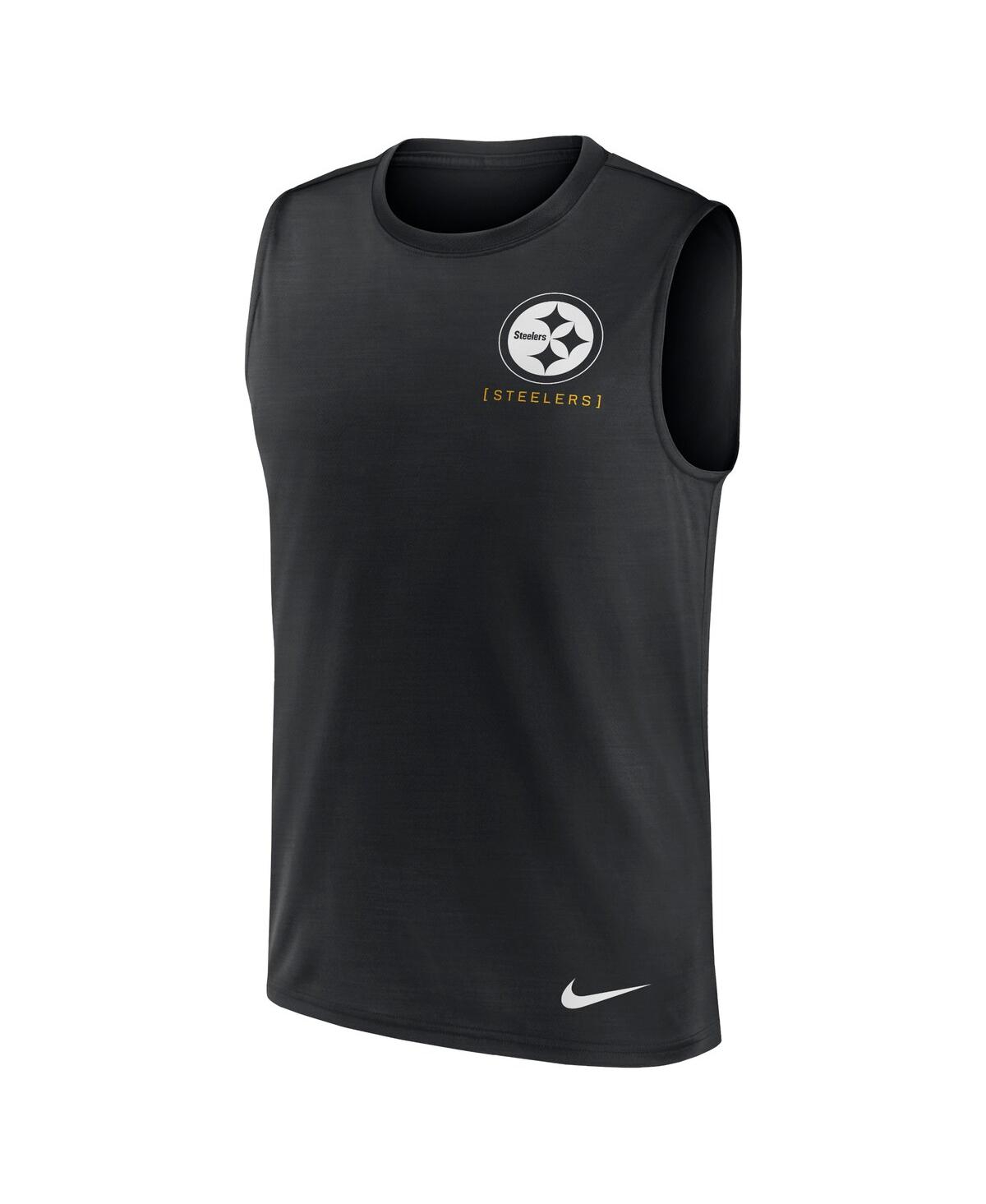 Nike Black Pittsburgh Steelers Muscle Tank Top In Black