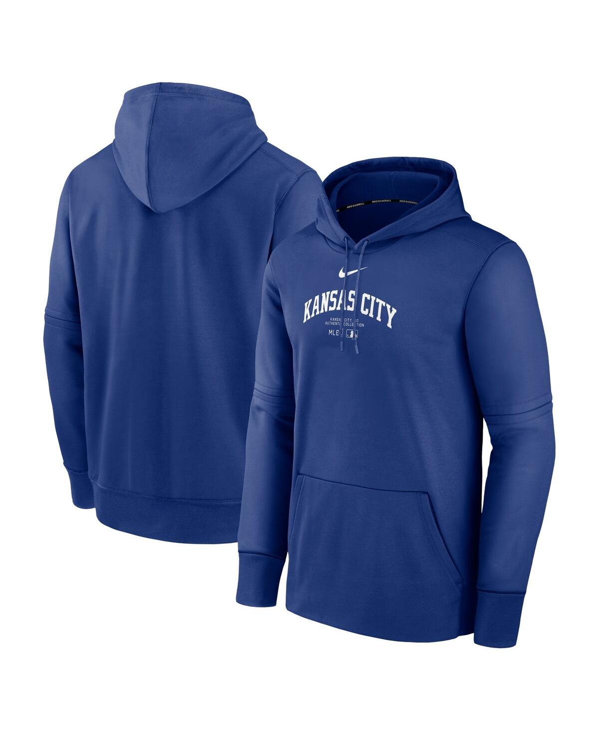 Shop Nike Men's  Royal Kansas City Royals Authentic Collection Practice Performance Pullover Hoodie